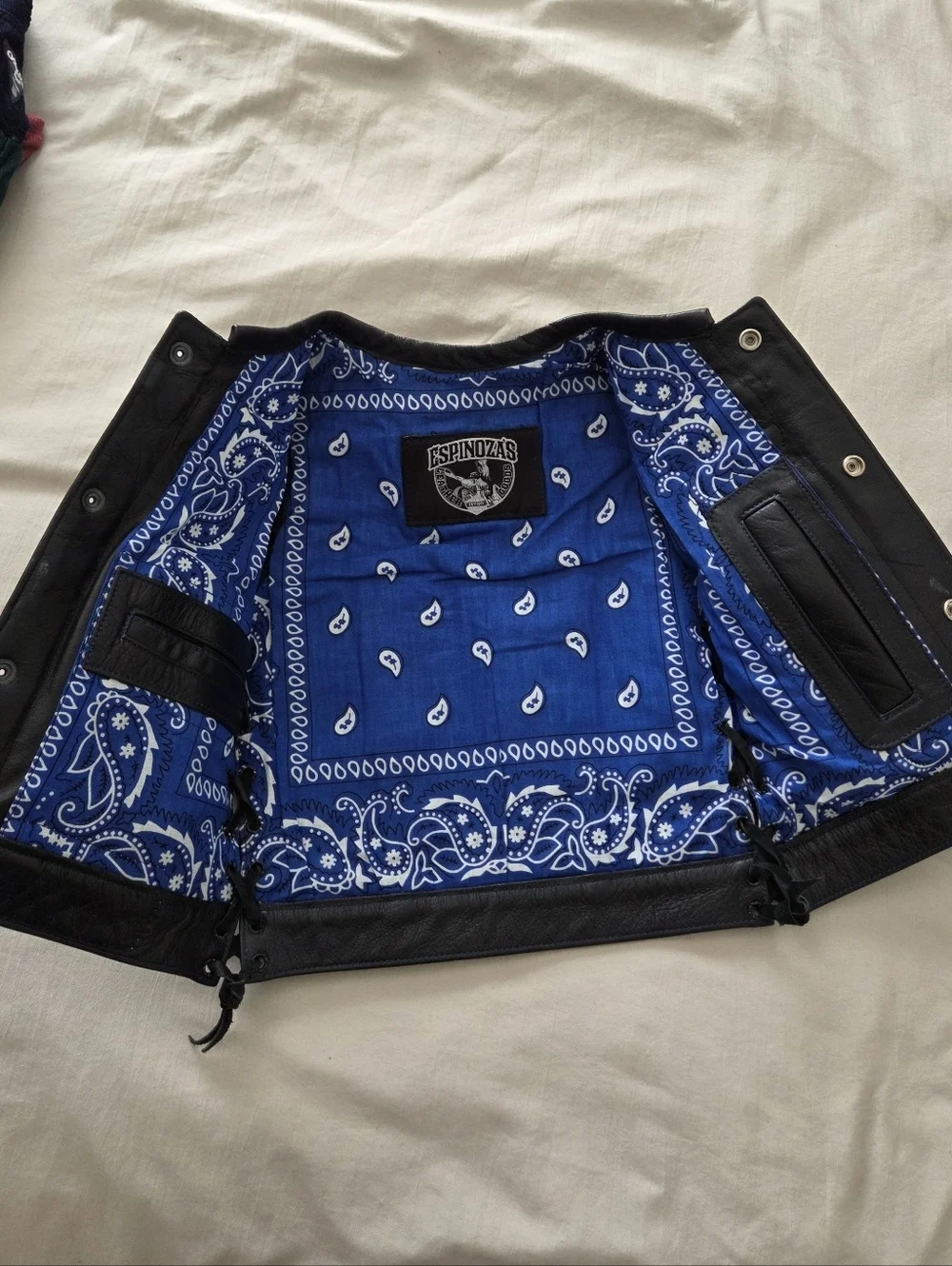 Espinozas Leather Custom Made Kids Biker Leather Vest 3/4T USA Made